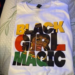 Gildan White Tee with Black Girl Magic Design